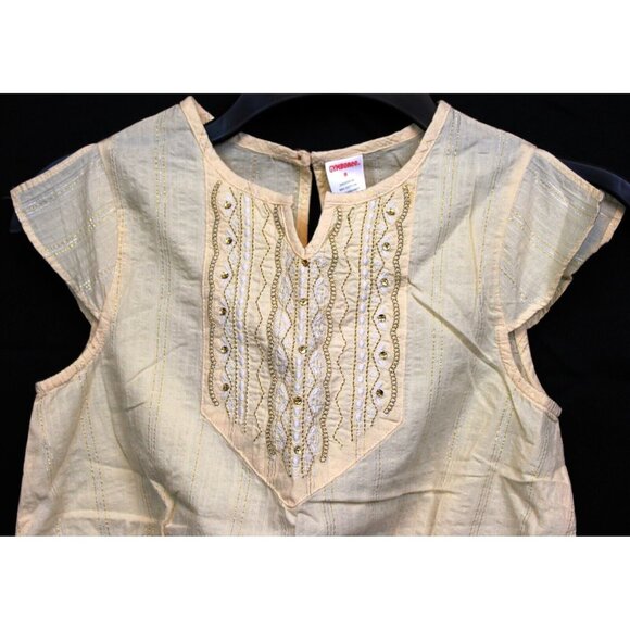 NEW VTG 2007 Gymboree Savanna Sunset Ivory Sequin Sparkle Blouse Stripe Metallic - Picture 3 of 7